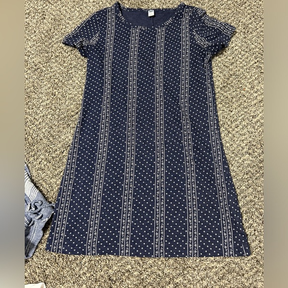 Navy Printed Mini Dress - Picture 1 of 3